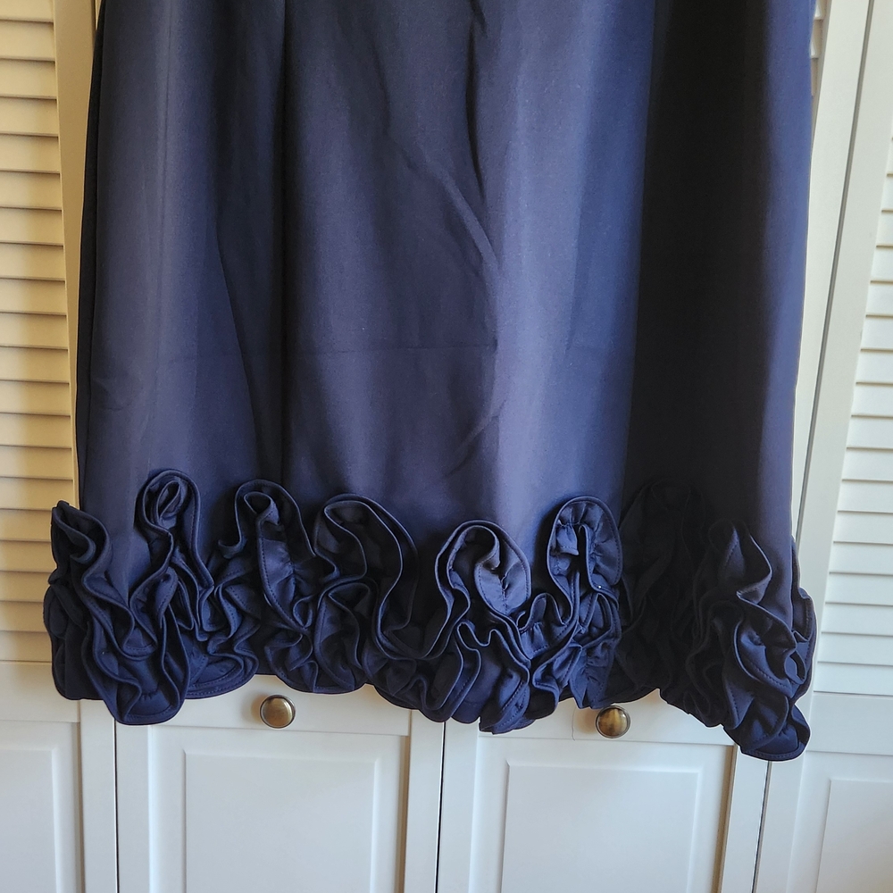 ☀️3/$15 Donna Ricco Navy Blue Sleeveless Mini Dress - Picture 3 of 9